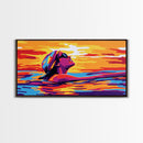 Dock At Sunset, Tranquil Lake, Nature Serenity, Framed Canvas Print, Cabin Wall Art, Peaceful Retreat, Living Room Decor, Fall Aesthetic