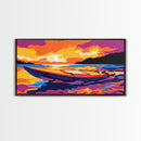 Ocean Waves, Sunset Seascape, Coastal Art, Nature Print, Framed Canvas Print, Beach House Wall Art, Nautical Decor, Vibrant Landscape
