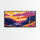 Canyon Sunset, Desert Landscape, Southwest Art, Framed Canvas Print, Wall Art, Western Home, Boho Aesthetic, Earthy Tones, Rustic Decor