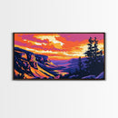 Mountain Valley, Sunset, Scenic Landscape, Framed Canvas Print, Wall Art, Rustic Home, Cabin Vibes, Nature Lovers, Fall Colors