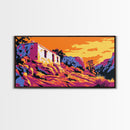 Desert House, Adobe Home, Southwest Art, Rustic Landscape, Framed Canvas Print, Western Wall Decor, Fall Aesthetic, Boho Art