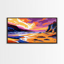 River Valley, Sunset Scene, Majestic Cliffs, Nature Wall Art, Framed Canvas Print, Rustic Home Decor, Western Landscape, Fall Colors