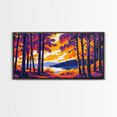 Golden Forest, Autumn Tree Art, Vibrant Nature Scene, Framed Canvas Print, Fall Wall Decor, Rustic Home Aesthetic, Woodland