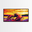 Giant Lobster, Nautical Artwork, Seafood Kitchen Art, Framed Canvas Print, Coastal Wall Decor, Ocean Life Painting, Vibrant Marine Art
