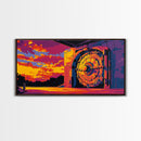 Vault Door, Industrial Art, Bold Metal Wall Art, Futuristic Scene, Unique Home Decor, Framed Canvas Print, Office Wall Art, Man Cave Decor
