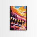 Cowboys Riding, Wild West, Western Adventure, Framed Canvas Print, Rustic Home Decor, Horse Riders, Southwest Wall Art, Cowboy Scene