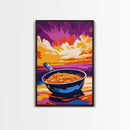 Skillet Meal, Western Cooking, Rustic Kitchen, Cowboy Decor, Farmhouse Aesthetic, Kitchen Wall Art, Bold Colors, Canvas Print, Warm Tones