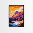Purple Skies, Fiery Sunset, Rolling Hills, Canvas Print, Nature Wall Art, Vibrant Home Decor, Office Accent, Serene Landscape