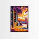 Lakeside Cabin, Rustic Charm, Cozy Retreat, Canvas Print, Mountain Lake Art, Autumn Wall Decor, Living Room Artwork