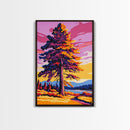 Majestic Tree, Golden Leaves, Autumn Serenity, Canvas Print, Nature Wall Art, Vibrant Fall Decor, Living Room Artwork