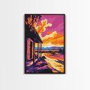 Cabin Sunset, Rustic Scene, Canvas Print, Cozy Wall Art, Fall Aesthetic, Modern Country Decor, Boho Home Art, Gift Idea, Living Room Art