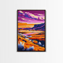 Desert Sunset, Canyon Glow, Canvas Print, Bold Landscape, Boho Wall Art, Rustic Home Decor, Large Artwork, Living Room Art, Gift Idea