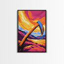 Melting Axe, Surreal Landscape, Framed Canvas Print, Fantasy Art, Dreamlike Painting, Boho Decor, Large Artwork, Unique Wall Art, Gift Idea