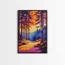 Forest, Golden Path, Autumn Trees, Canvas Print, Fall Landscape Art, Rustic Home Decor, Living Room Wall Art, Vibrant Nature Painting