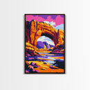 Desert Arch, Canyon Sunset, Western Landscape, Nature Lovers, Bold Art, Rustic Decor, Framed Canvas Print, Living Room, Office Space