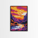Canyon River, Southwest Landscape, Framed Canvas Print, Rustic Home Decor, Warm Earth Tones, Living Room Wall Art, Fall Nature Print