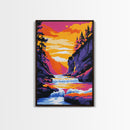Waterfall View, Majestic Nature Art, Framed Canvas Print, River Landscape, Tranquil Home Decor, Zen Wall Art, Peaceful Living Room Print