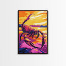 Scorpion Fantasy Art, Surreal Ocean Scene, Bold Desert Creature Print, Dramatic Wall Decor, Framed Canvas Print, Unique Office Artwork