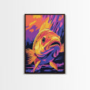 Bold Bass, Fishing Art, Vibrant Wildlife, Angler Decor, Canvas Print, Man Cave Wall Art, Rustic Lake House, Bold Colors, Unique Gift