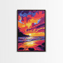 Sunset Glow, Serene Waters, Scenic Landscape, Canvas Print, Modern Home Decor, Office Wall Art, Warm Color Palette, Nature Painting