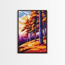 Autumn Forest, Golden Trees Art, Canvas Print, Vibrant Nature Painting, Fall Wall Decor, Warm Tones Art, Cozy Home Decor, Office Art