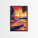 Sunset Forest, Pine Trees, Vibrant Landscape, Autumn Glow, Canvas Print, Cabin Wall Art, Rustic Home Decor, Nature Lover Gift