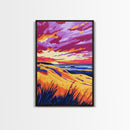Mountain Sunset, Autumn Landscape, Colorful Nature, Sunset Wall Art, Canvas Print, Living Room Decor, Rustic Art, Vibrant Wilderness