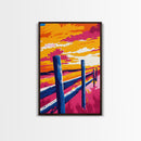 Rustic Fence, Countryside Landscape, Sunset Field, Farmhouse Wall Art, Canvas Print, Rustic Decor, Country Home, Western Wall Art