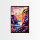 Canyon River Painting, Colorful Nature Art, Sunset Landscape Canvas Print, Southwest Wall Art, Living Room Decor, Boho Wall Art