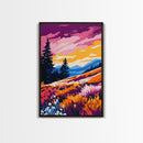 Autumn Lake Sunset, Framed Canvas Print, Vibrant Nature Art, Fall Landscape, Cozy Home Decor, Warm Tones, Relaxing Living Room Artwork