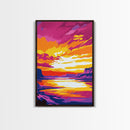 Canyon Sunset Art, Vibrant Nature Painting, Colorful Landscape Canvas Print, Rustic Home Decor, Western Wall Art, Living Room Wall Art