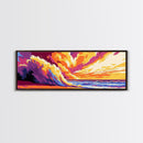 Ocean Wave, Beach Canvas Print, Vibrant Coastal Art, Tropical Wall Art, Framed Canvas Print, Surfing Decor, Colorful Seascape Painting