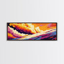 Dramatic Sky, Sunset Cloud Painting, Colorful Abstract Art, Modern Wall Decor, Framed Canvas Print, Living Room Wall Art, Vibrant