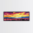 Barbed Wire, Western Sunset, Rural Landscape, Canvas Print, Cowboy Wall Art, Rustic Home Decor, Vibrant Sky, Country Aesthetic