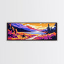 Mountain Valley, Serene Landscape Art, Wilderness Wall Decor, Framed Canvas Print, Tranquil Nature Painting, Large Wall Art, Gift Idea
