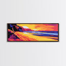 Coastal Sunset, Beach Wall Art, Vibrant Ocean, Boho Style, Serene Seascape, Bedroom Aesthetic, Tropical Vibes, Canvas Print