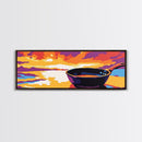 Sunset Pan, Kitchen Wall Art, Cooking Lover Gift, Modern Abstract, Warm Color Palette, Unique Artwork, Framed Canvas Print