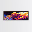 Jellyfish Glow, Ocean Art, Underwater Scene, Vibrant Colors, Marine Life, Surreal Design, Unique Wall Decor, Canvas Print