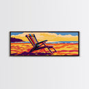 Beach Chair, Ocean Breeze, Relaxing Getaway, Canvas Print, Coastal Home Decor, Vibrant Summer Art, Seaside Aesthetic, Vacation Vibes