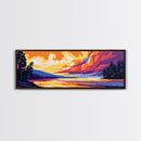 Dramatic Sky, Sunset Over Lake, Majestic Clouds, Vibrant Color Palette, Serene Landscape, Cabin Retreat, Canvas Print