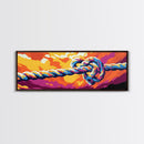 Nautical Rope, Boho Wall Art, Ocean Decor, Rustic Home, Framed Canvas Print, Vibrant Colors, Coastal Aesthetic, Seaside Retreat