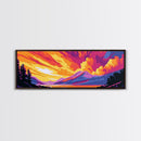 Golden Mountains, Dramatic Sunset, Framed Canvas Print, Majestic Landscape, Adventure Wall Art, Living Room Decor, Vibrant Home Artwork