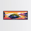 Mossy Rock, Tranquil Waters, Framed Canvas Print, Coastal Nature Art, Calming Home Decor, Zen Wall Art, Lake House Decoration