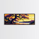 Ancient Oak, Sunset Glow, Canvas Print, Majestic Tree Art, Rustic Wall Decor, Autumn Landscape, Nature Home Artwork, Living Room Piece