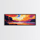 Canyon Sunset, River View, Dramatic Landscape, Framed Canvas Print, Bold Colors, Scenic Wall Art, Living Room Decor, Rustic Home