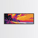 Sunset Lake, Mountainscape Art, Nature Wall Decor, Framed Canvas Print, Warm Tones, Rustic Home, Boho Art, Fall Decor, Bedroom Art
