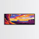 Canyon View, Southwest Landscape, Sunset Sky, Nature Art, Framed Canvas Print, Rustic Wall Decor, Living Room Art, Adventure Gift
