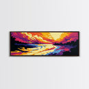 Stormy Sky, Sunset Glow, Abstract Landscape, Canvas Print, Living Room Wall Art, Nature Lover Decor, Autumn Art, Wilderness Painting