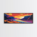 Sunset Valley, Dramatic Clouds, Wild Landscape, Framed Canvas Print, Rustic Home Decor, Colorful Art, Nature Lover Gift, Boho Aesthetic