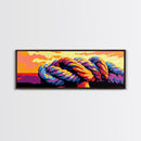 Braided Rope, Nautical Theme, Coastal Art, Canvas Print, Beach House Decor, Modern Wall Art, Abstract Painting, Vibrant Rope Design